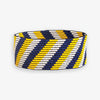 Kenzie Game Day Diagonal Stripes Beaded Stretch Bracelet Navy and Yellow Wholesale