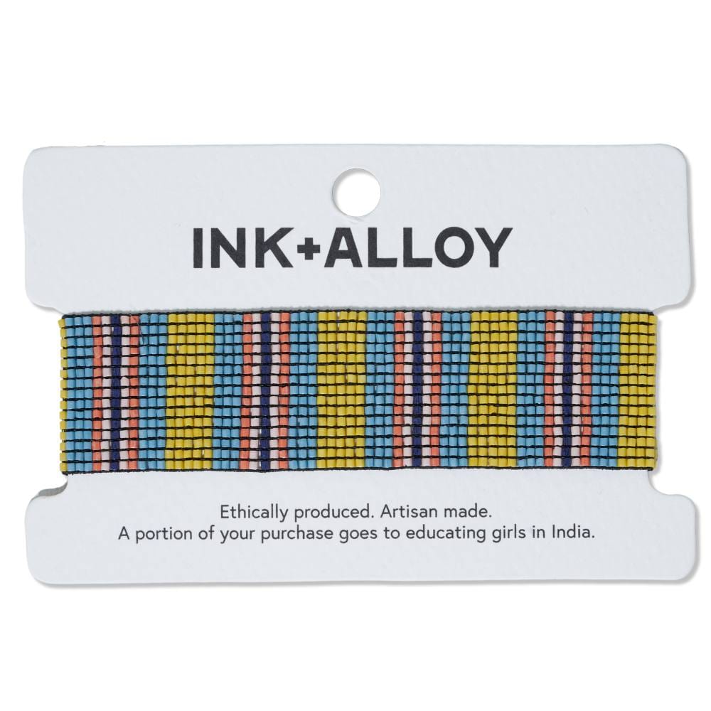 Kenzie Uniform Vertical Colorblock And Stripes Beaded Stretch Bracelet Amalfi Wholesale