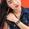 Kenzie Checked Beaded Stretch Bracelet Jewel Tone Wholesale