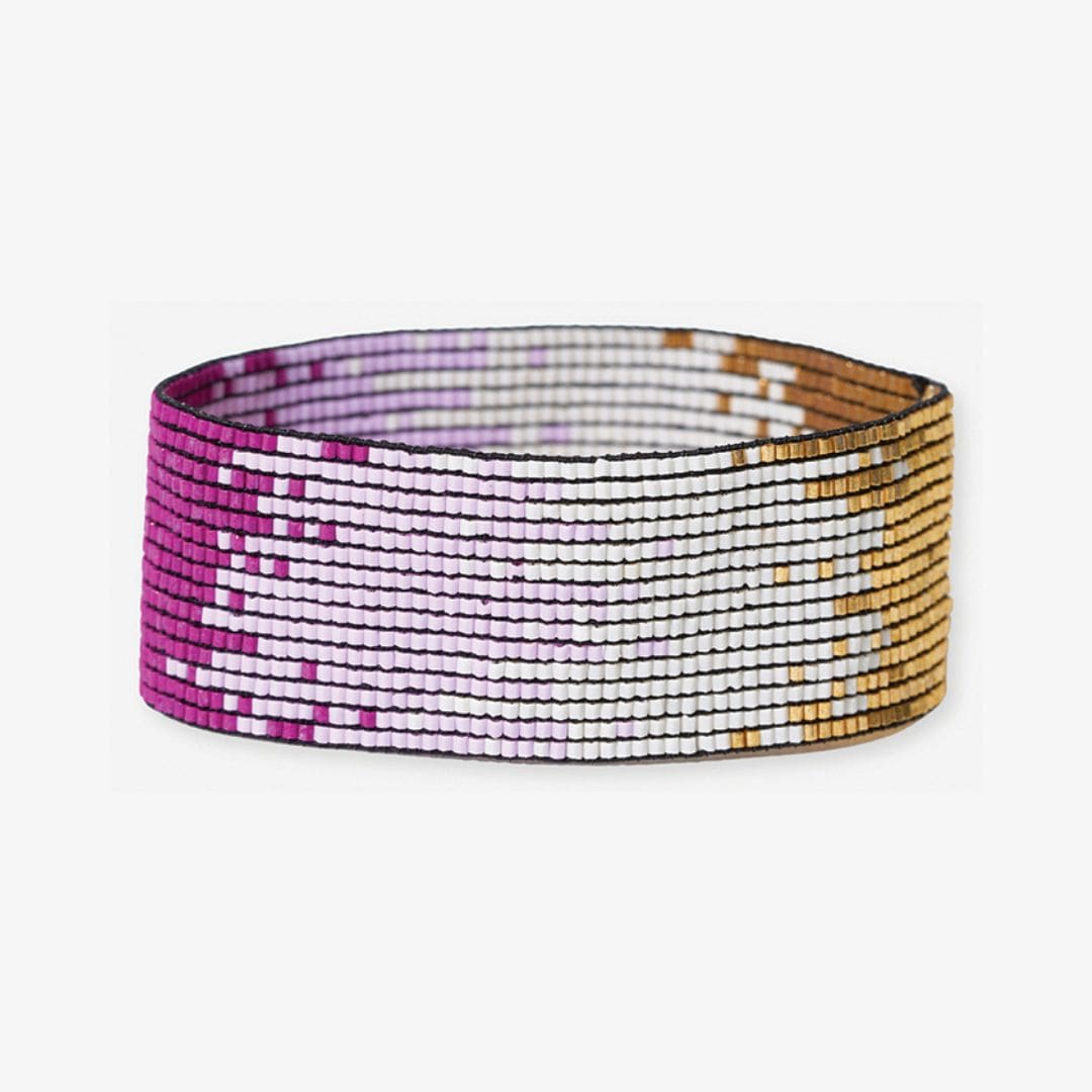 Kenzie Ombre Beaded Stretch Bracelet Magenta Wholesale