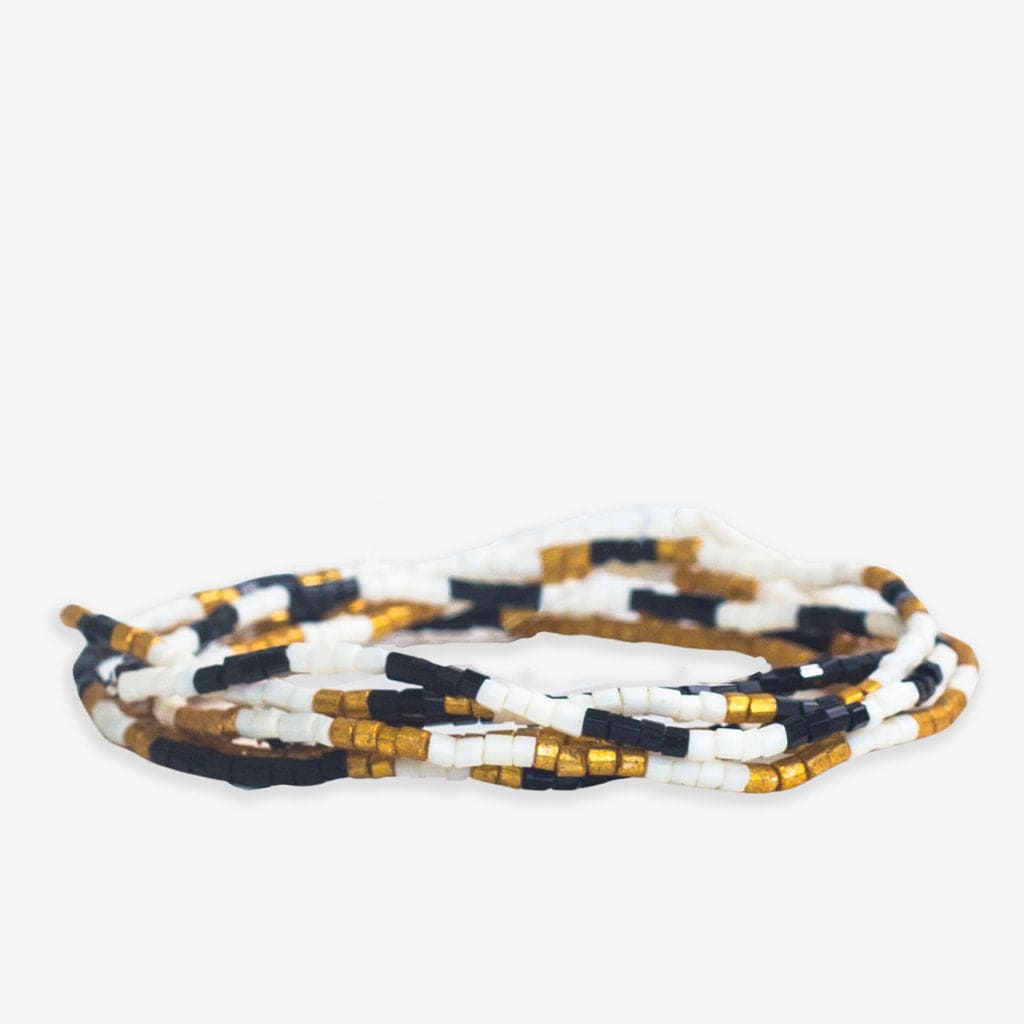 Macy Six Strands Luxe Beaded Bracelet Set Black Wholesale
