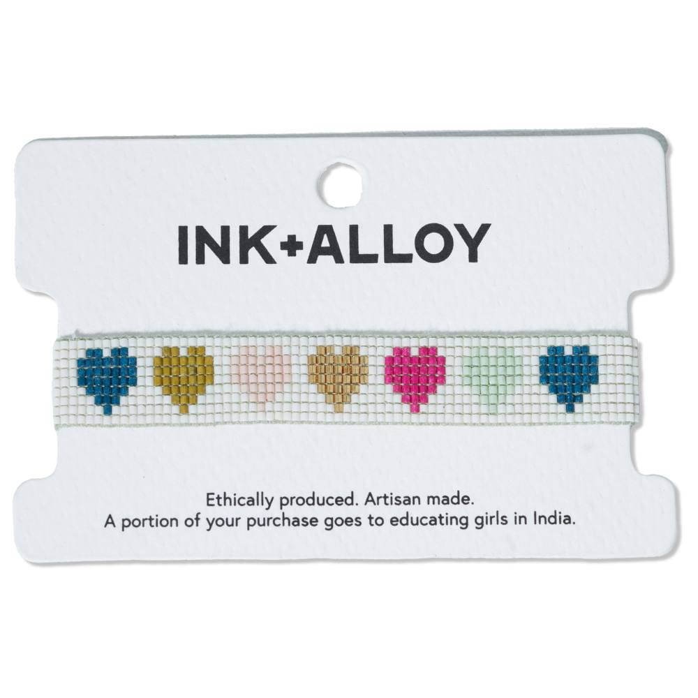 Gabby "Hearts" Adjustable Beaded Bracelet Multicolor Wholesale