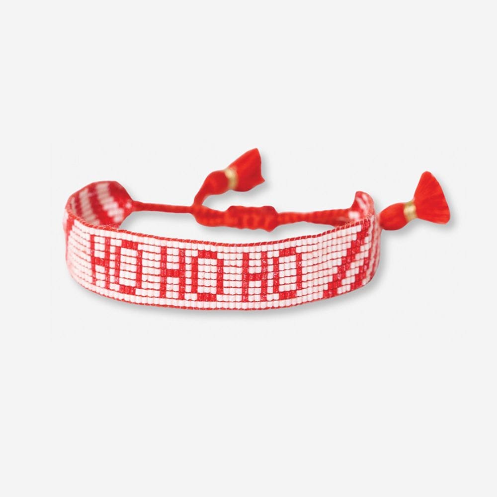 Gabby "Ho Ho Ho" Adjustable Beaded Bracelets Red Wholesale