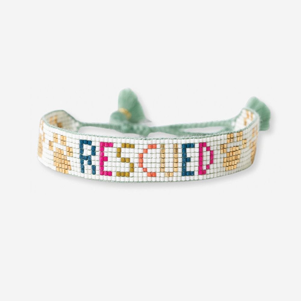 Gabby "Rescued" Adjustable Beaded Bracelet Ivory Wholesale