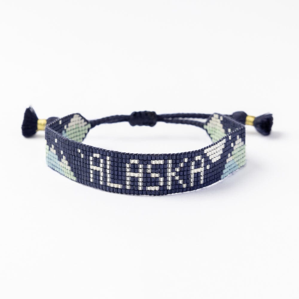 Gabby "Alaska" Adjustable Beaded Bracelet Navy