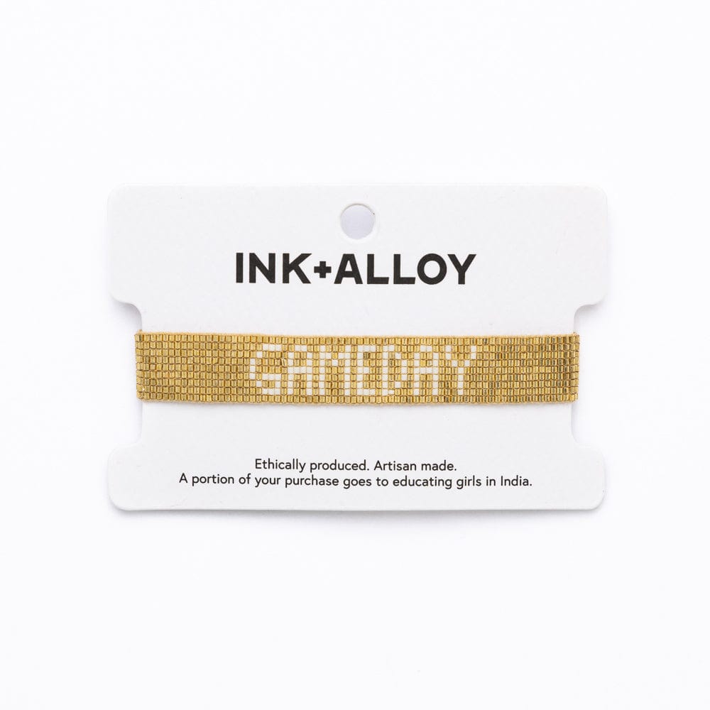 Game Day Adjustable Beaded Bracelet Gold Wholesale