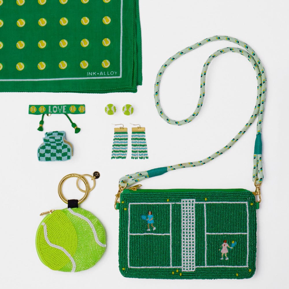 Gabby Tennis "Love" Adjustable Beaded Bracelet Kelly Green Wholesale