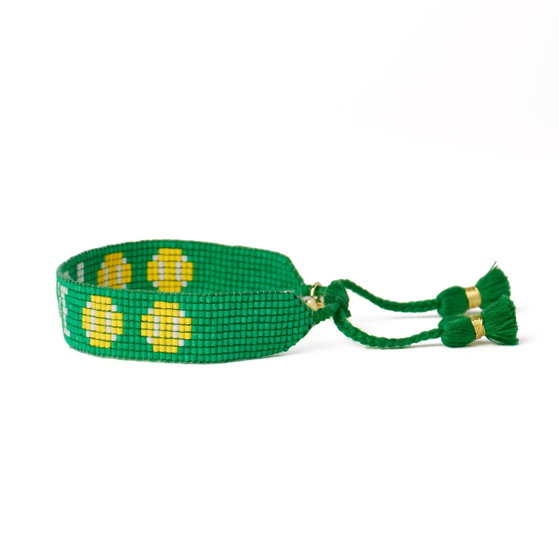 Gabby Tennis "Love" Adjustable Beaded Bracelet Kelly Green Wholesale