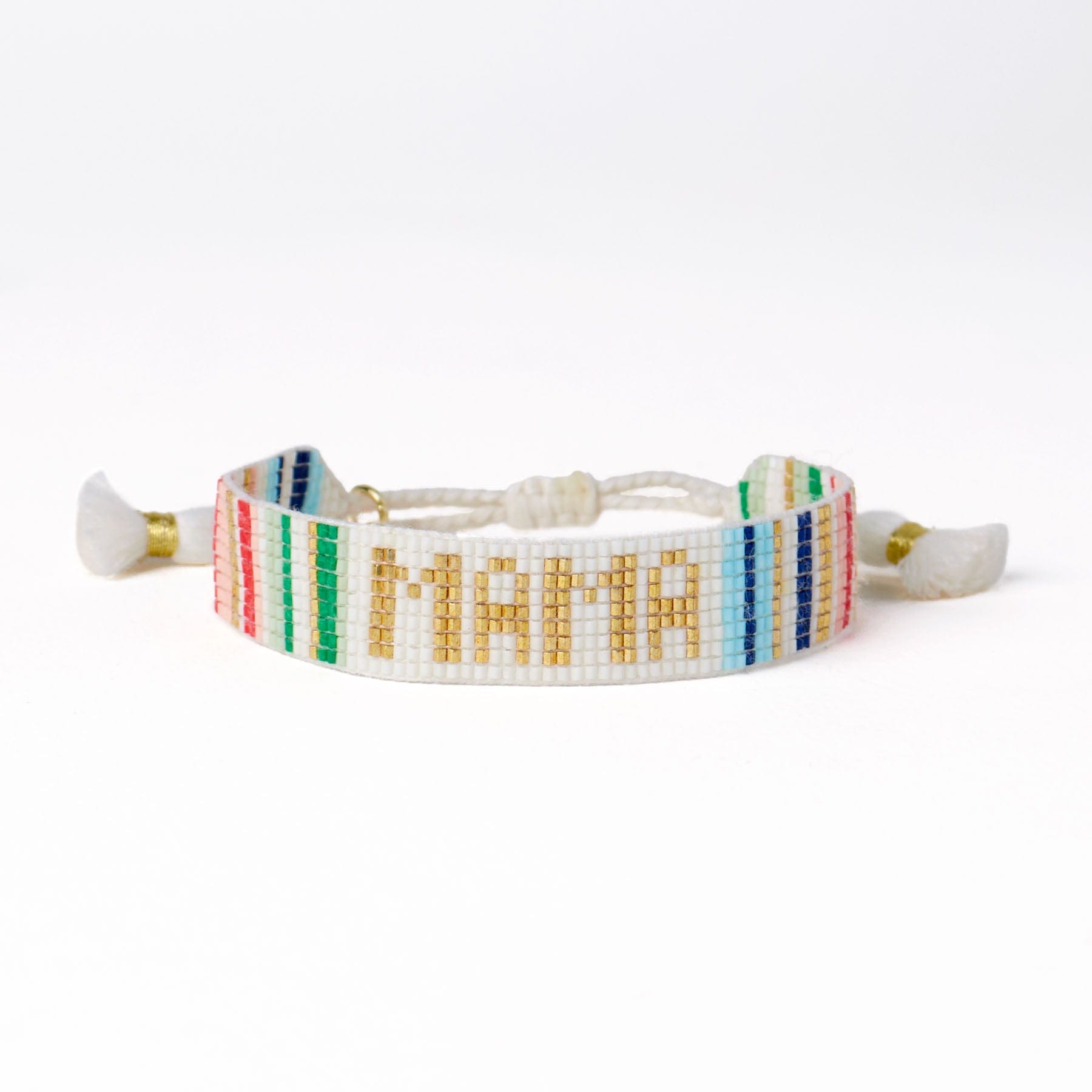 Gabby "Mama" Adjustable Beaded Bracelet Rainbow Wholesale