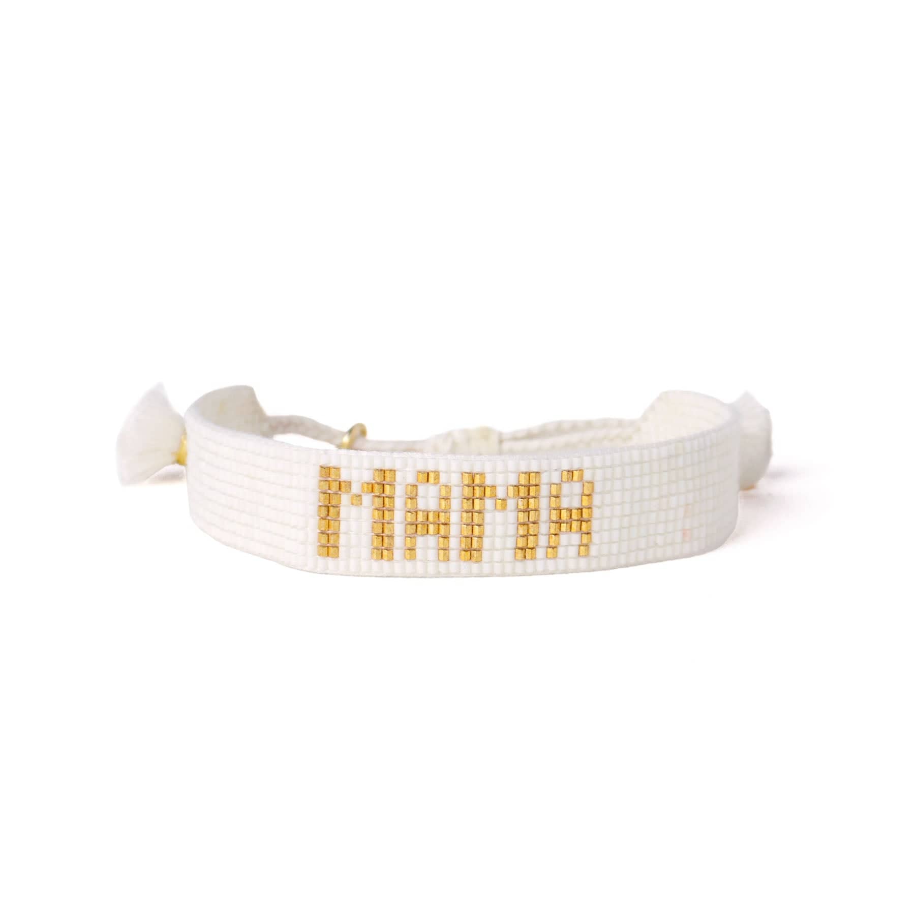 Gabby "Mama" Adjustable Beaded Bracelet Ivory Wholesale