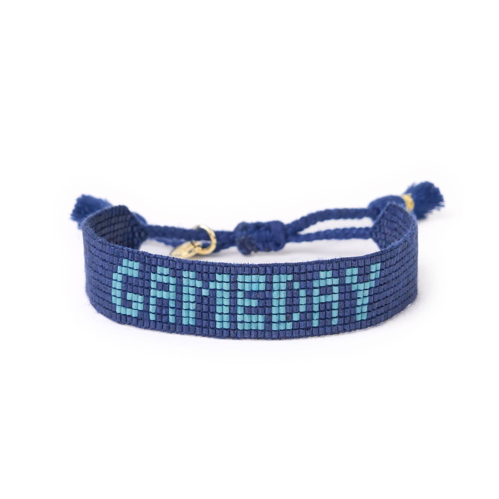 Game Day Adjustable Beaded Bracelet Navy + Light Blue Wholesale