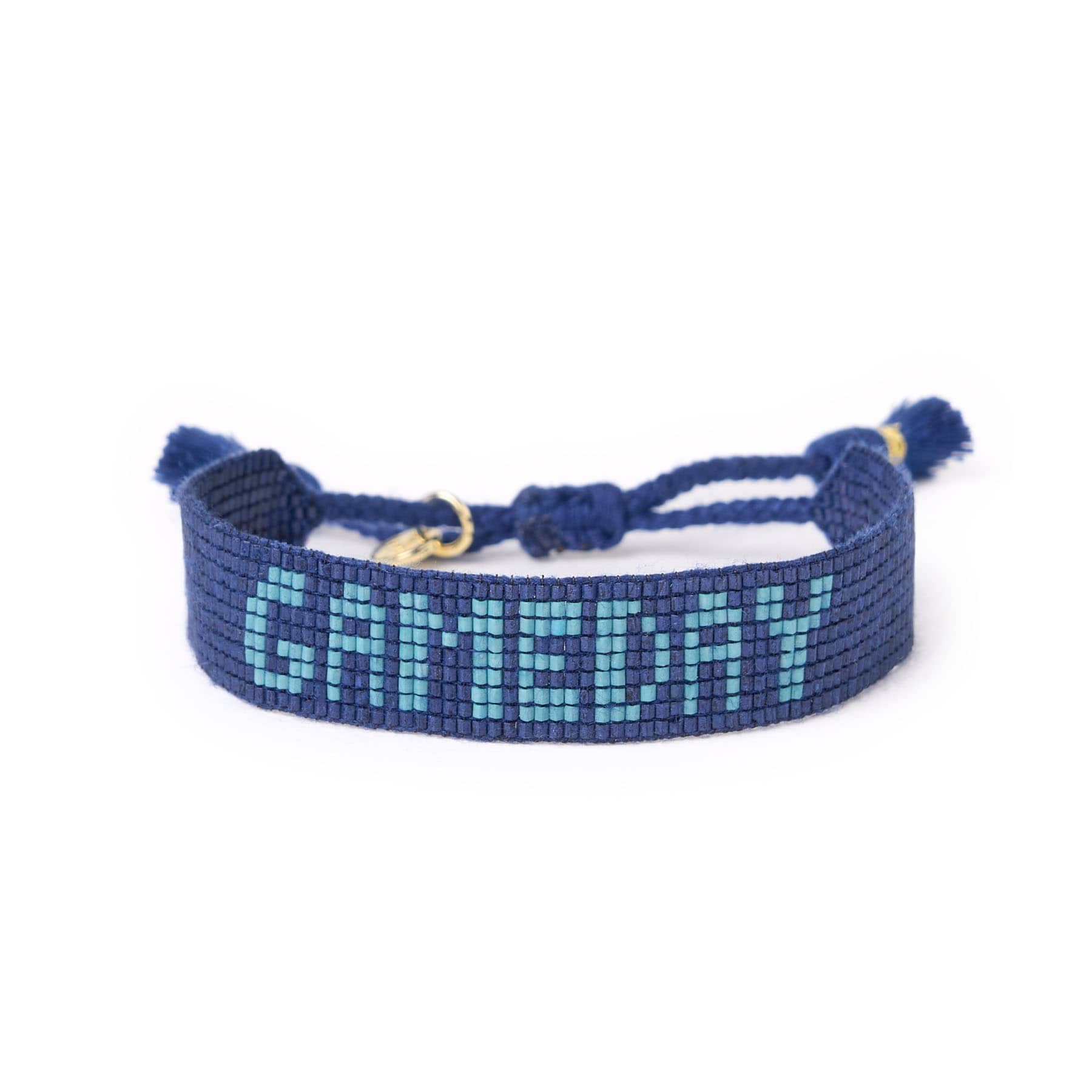 Game Day Adjustable Beaded Bracelet Navy + Light Blue Wholesale