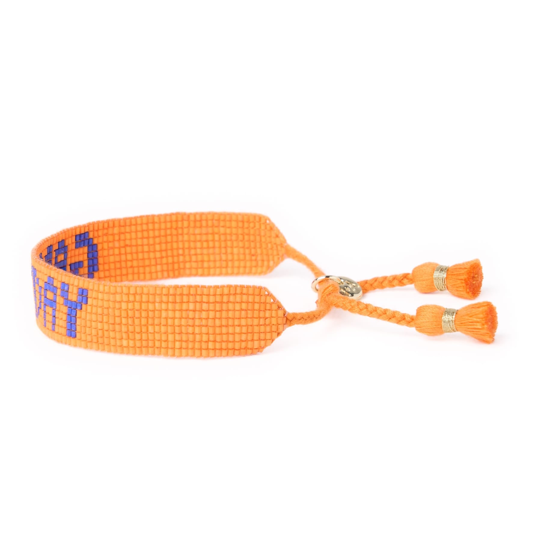 Game Day Adjustable Beaded Bracelet Orange + Blue Wholesale