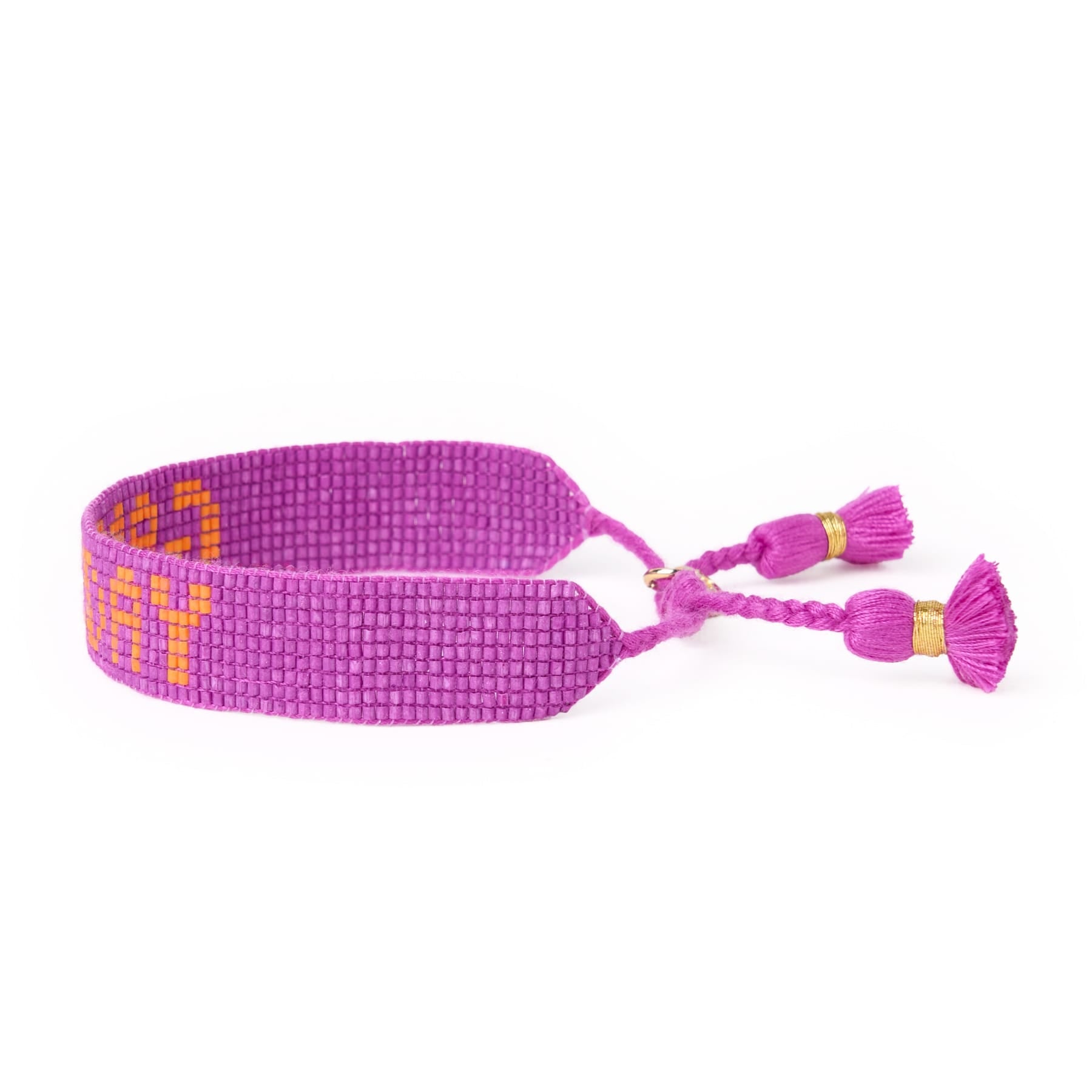 Game Day Adjustable Beaded Bracelet Purple + Orange Wholesale