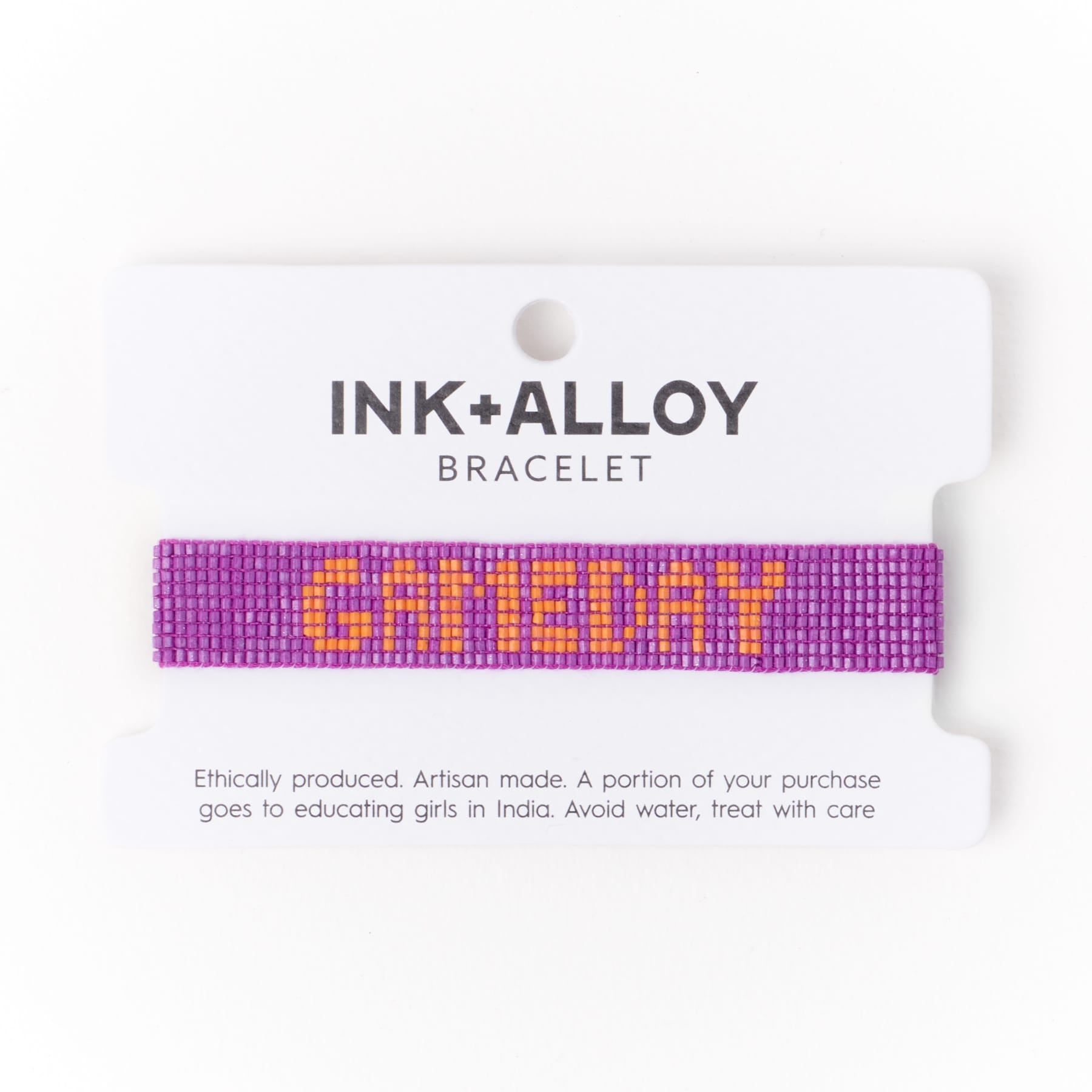 Game Day Adjustable Beaded Bracelet Purple + Orange Wholesale
