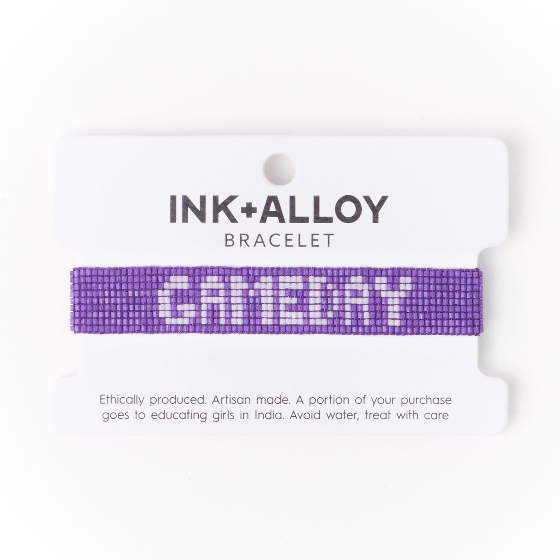 Game Day Adjustable Beaded Bracelet Purple + White Wholesale