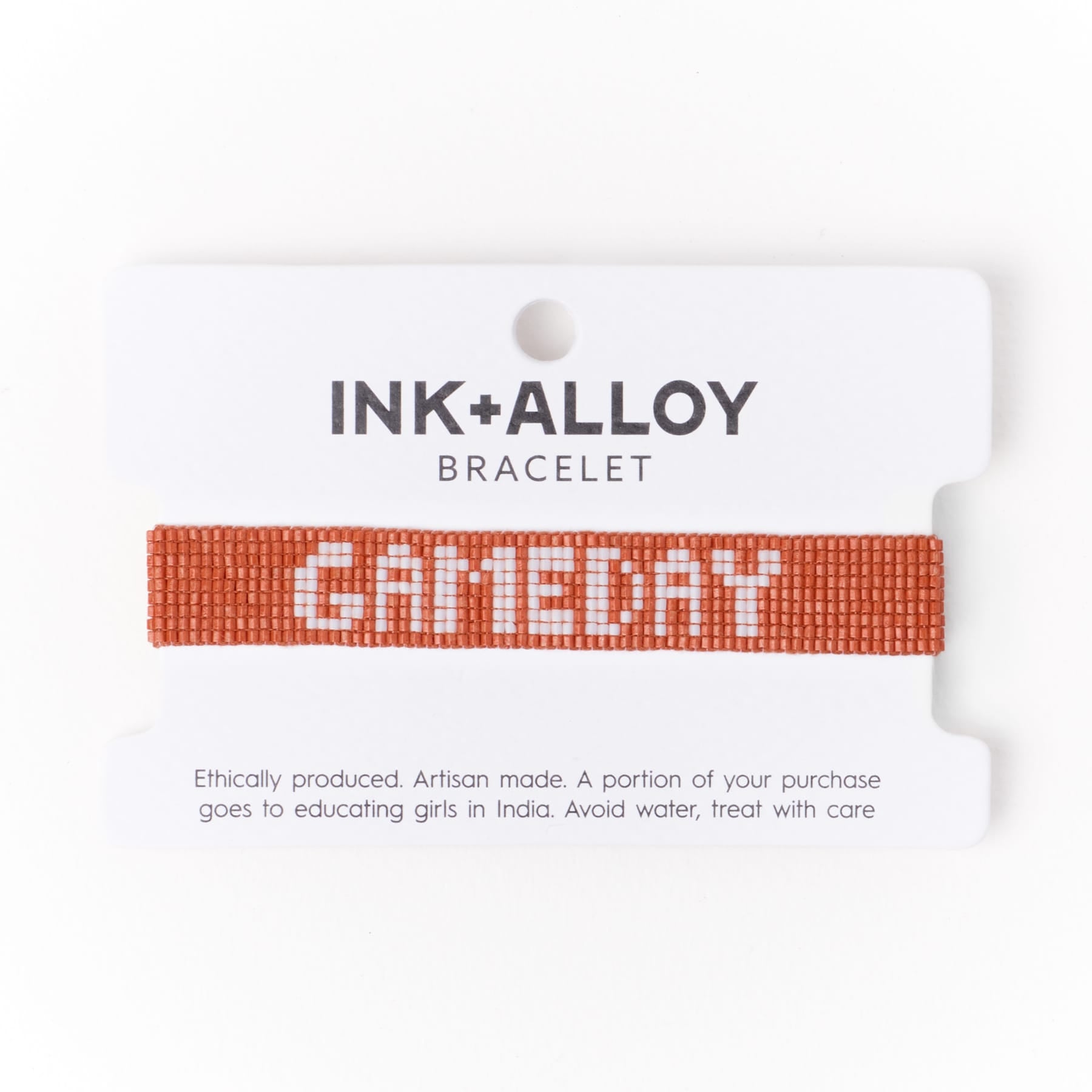 Game Day Adjustable Beaded Bracelet Burnt Orange + White Wholesale