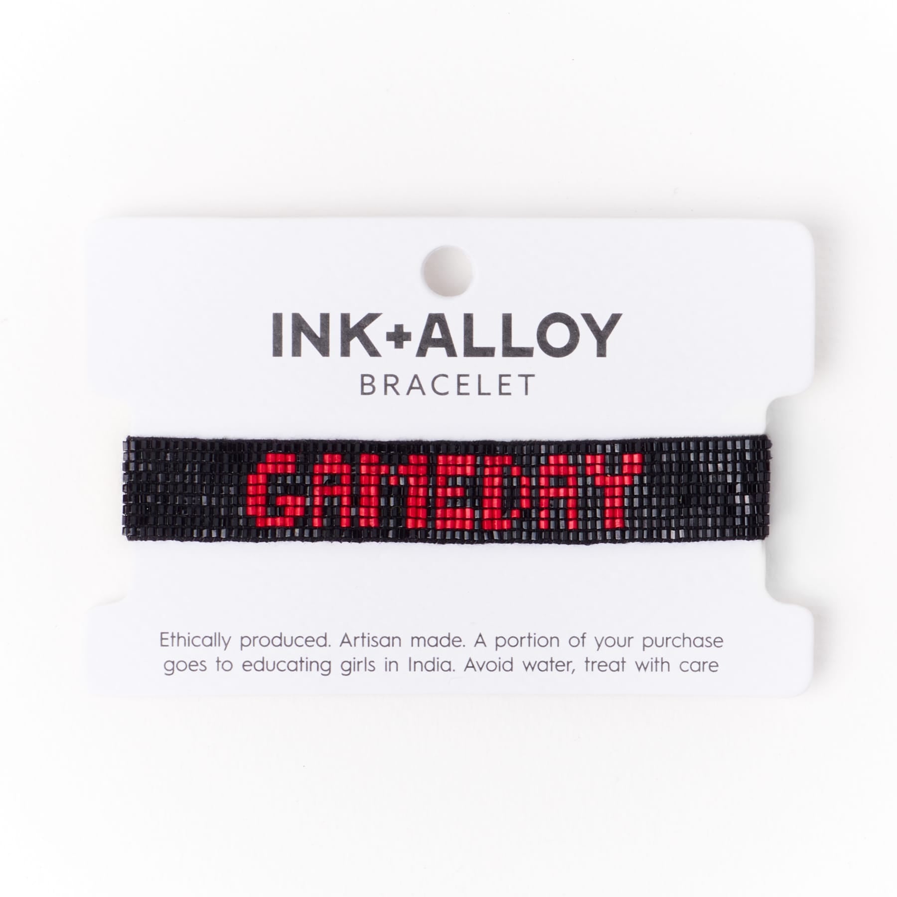 Game Day Adjustable Beaded Bracelet Black + Red Wholesale