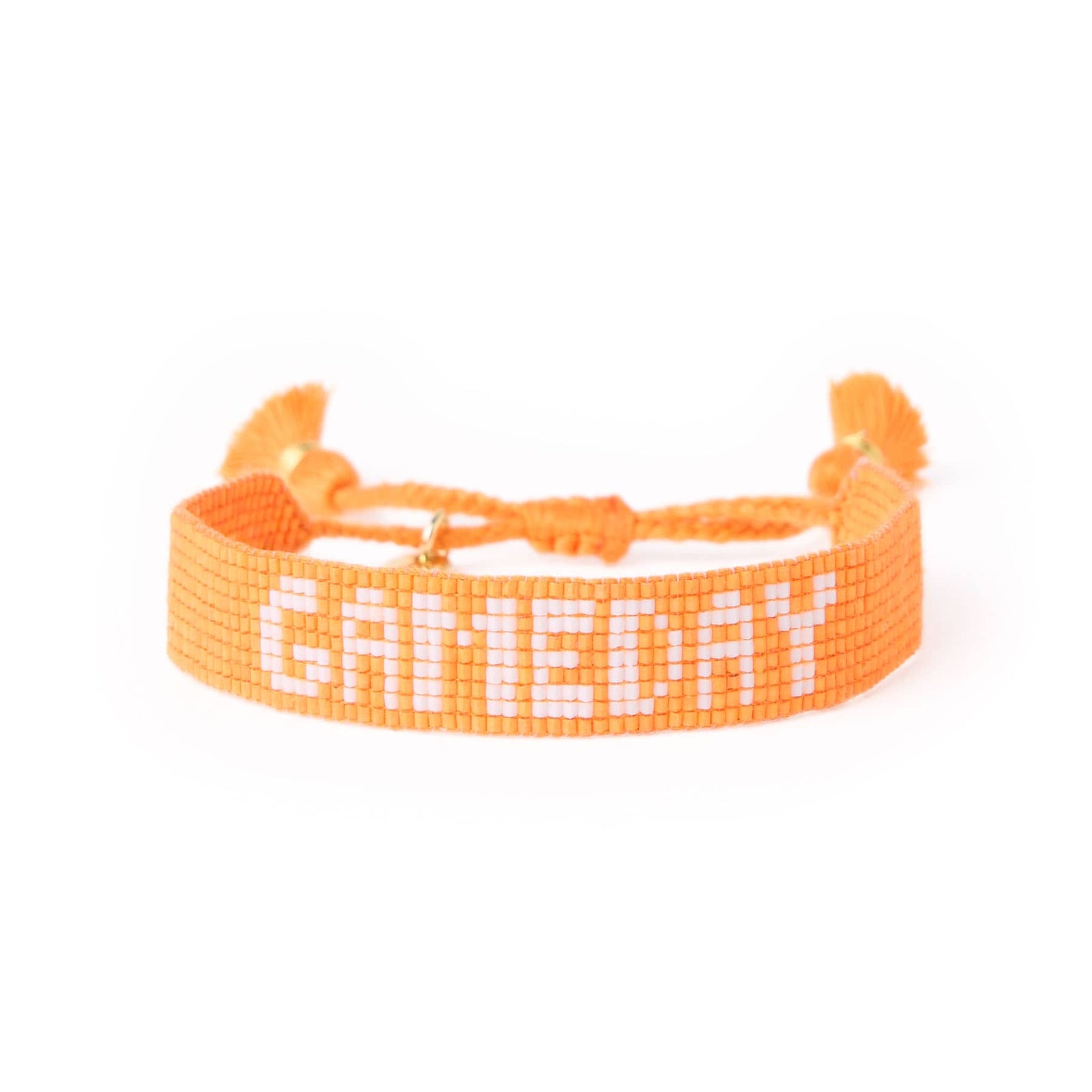 Game Day Adjustable Beaded Bracelet Orange + White Wholesale
