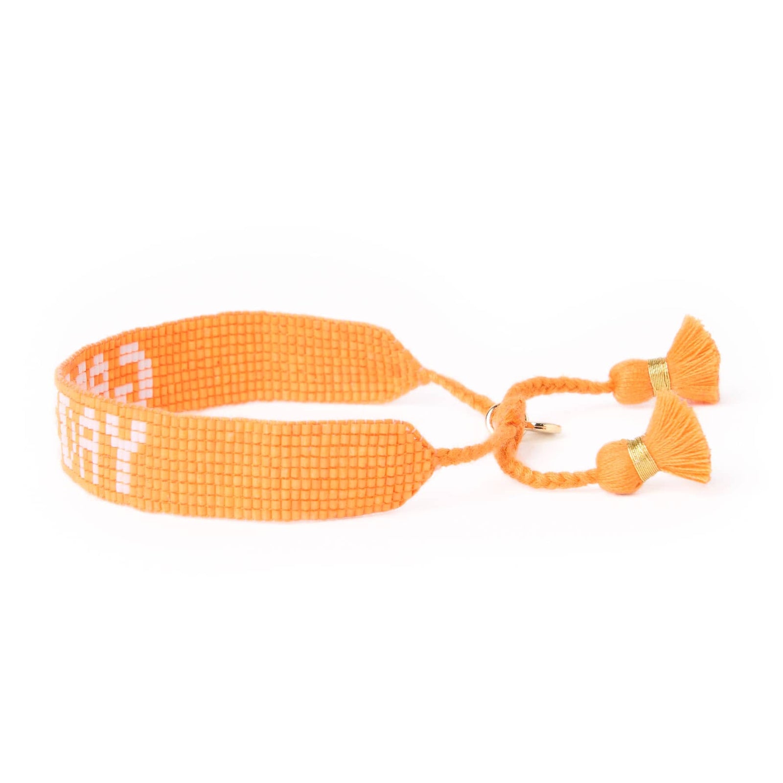 Game Day Adjustable Beaded Bracelet Orange + White Wholesale