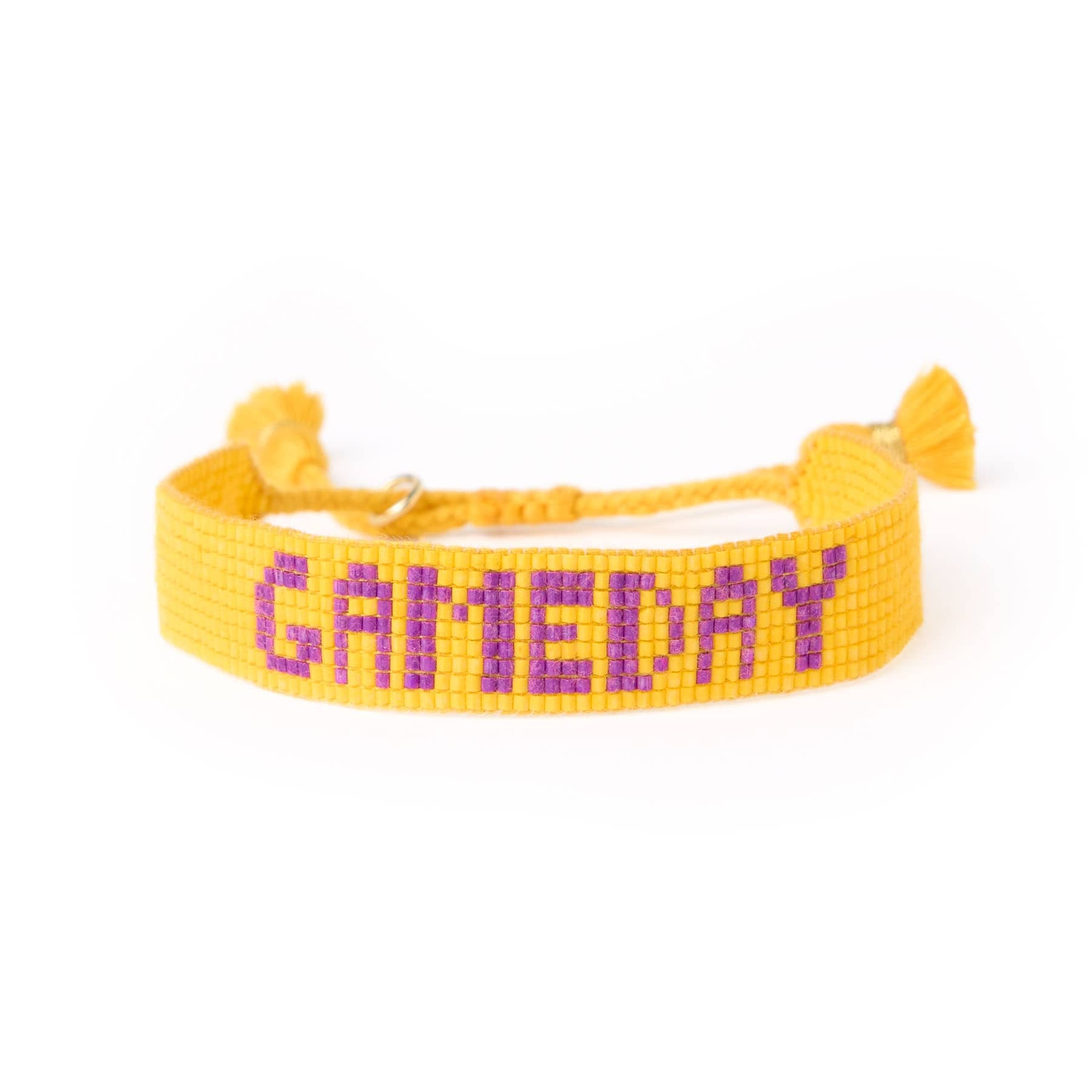 Game Day Adjustable Beaded Bracelet Yellow + Purple Wholesale