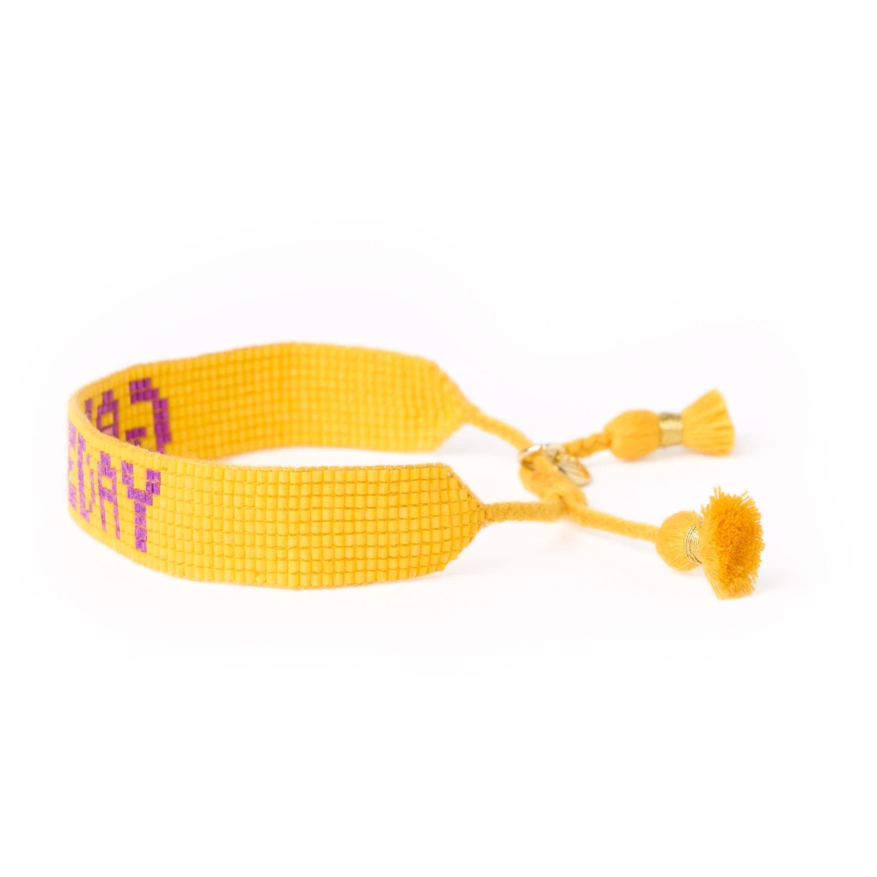 Game Day Adjustable Beaded Bracelet Yellow + Purple Wholesale