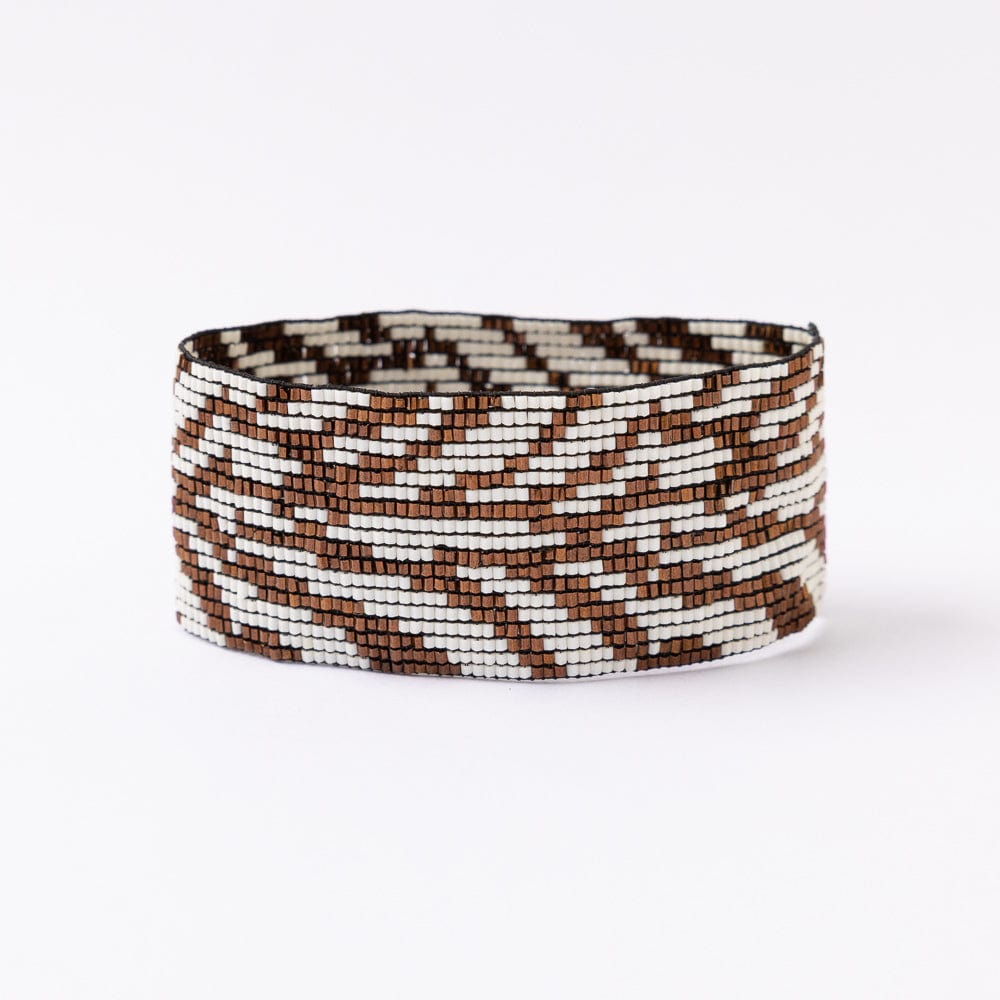 Brooklyn Zebra Print Beaded Stretch Bracelet Bronze Wholesale