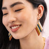 Frida Diagonal Stripes Beaded Drop Earrings Desert Wholesale