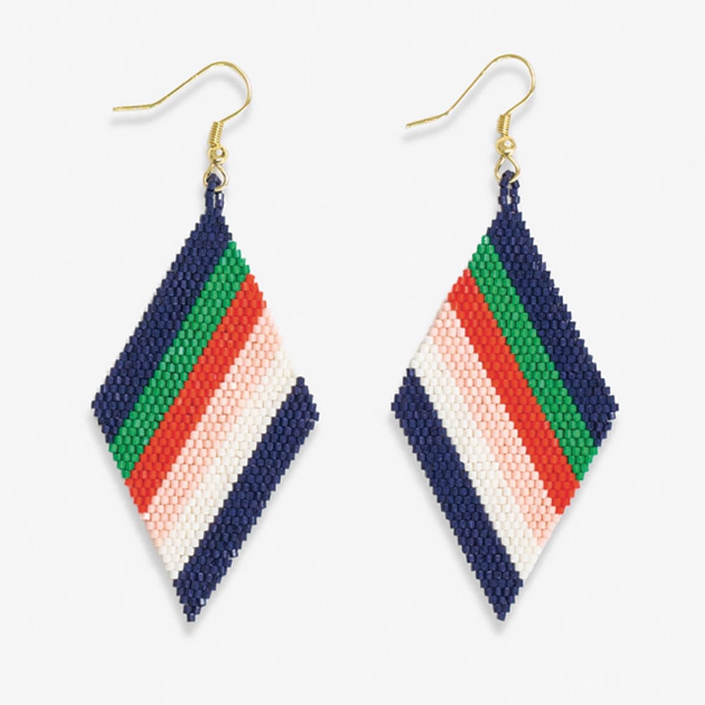 Frida Diagonal Uniform Stripe Beaded Earrings St. Tropez Wholesale