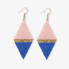 Frida Color Block Triangle Beaded Earrings Blush Wholesale