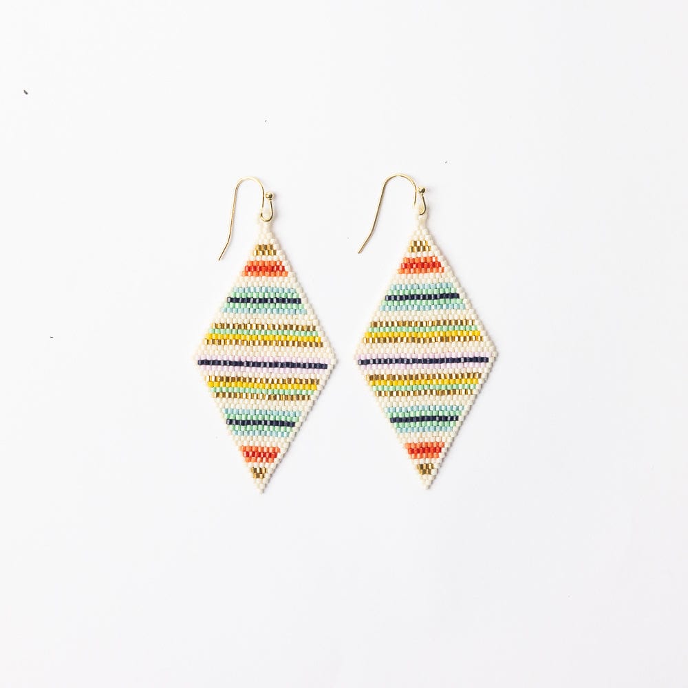 Frida Horizontal Lines Beaded Earrings Multi