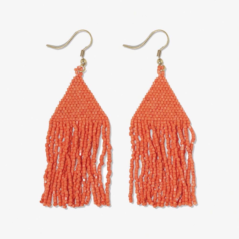 Lexie Solid Beaded Fringe Earrings Coral Wholesale