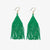 Lexie Solid Beaded Fringe Earrings Kelly Green Wholesale