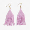 Lexie Solid Beaded Fringe Earrings Light Lavender Wholesale