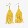 Lexie Solid Beaded Fringe Earrings Lemon Yellow Wholesale