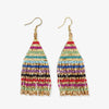 Lexie Horizontal Gold Lines Beaded Fringe Earrings Multicolor Wholesale