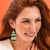 Lexie Horizontal Stripes Beaded Fringe Earrings Mixed Greens Wholesale