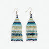 Lexie Horizontal Stripe Beaded Fringe Earrings Blue Wholesale