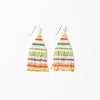 Lexie Horizontal Stripe Beaded Fringe Earrings Multi