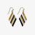 Zelda Diagonal Stripes Beaded Diamond Drop Earrings Black Wholesale