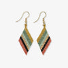 Zelda Angled Stripe Diamond Earrings Greens + Rust Wholesale