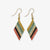 Zelda Angled Stripe Diamond Earrings Greens + Rust Wholesale