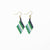 Zelda Angled Stripe Diamond Earrings Green Lt Blue