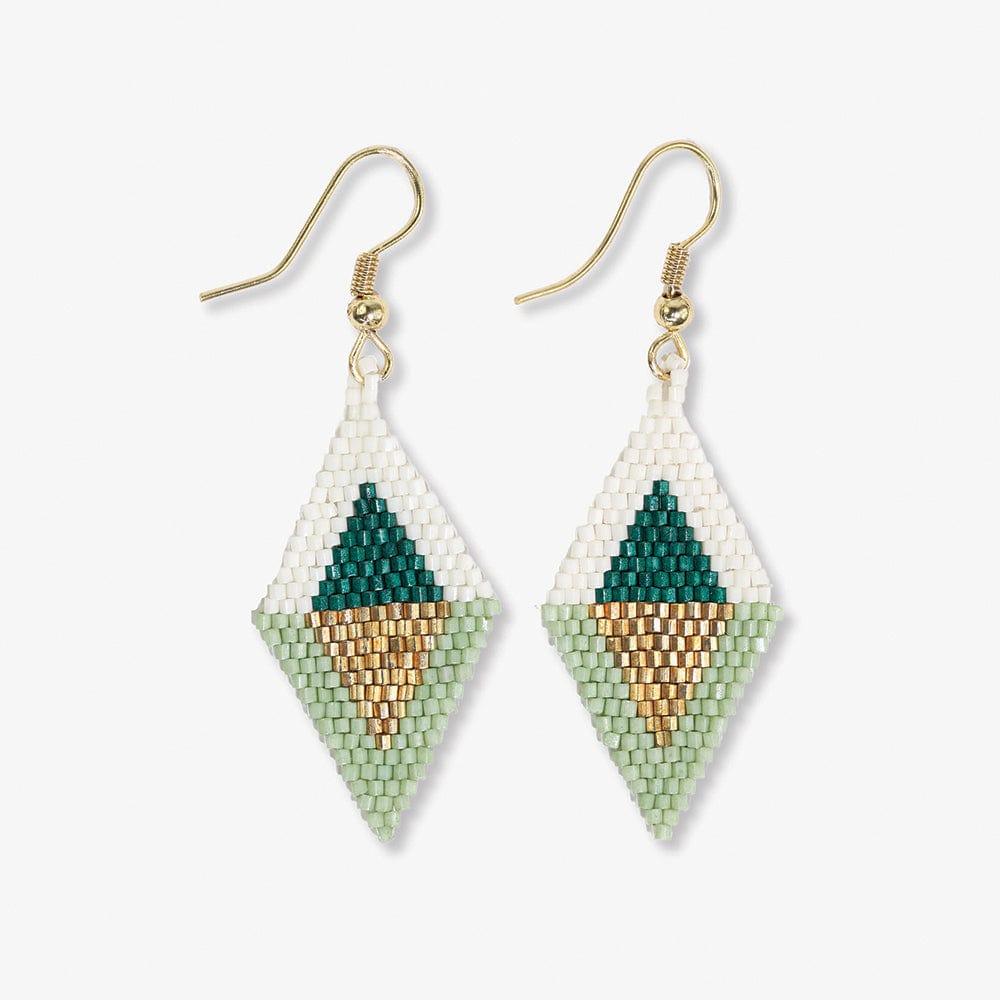 Zelda Flipped Triangle Diamond Earrings Emerald Wholesale
