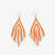 Haley Game Day Stacked Triangle Beaded Fringe Earrings Orange and White Wholesale