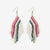 Haley Falling Lines Beaded Fringe Earrings Rainbow Wholesale
