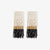 Ava Color Block Beaded Fringe Earrings Black Wholesale