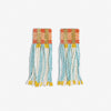 Ava Crossing Colorblock Beaded Fringe Earrings Amalfi Wholesale