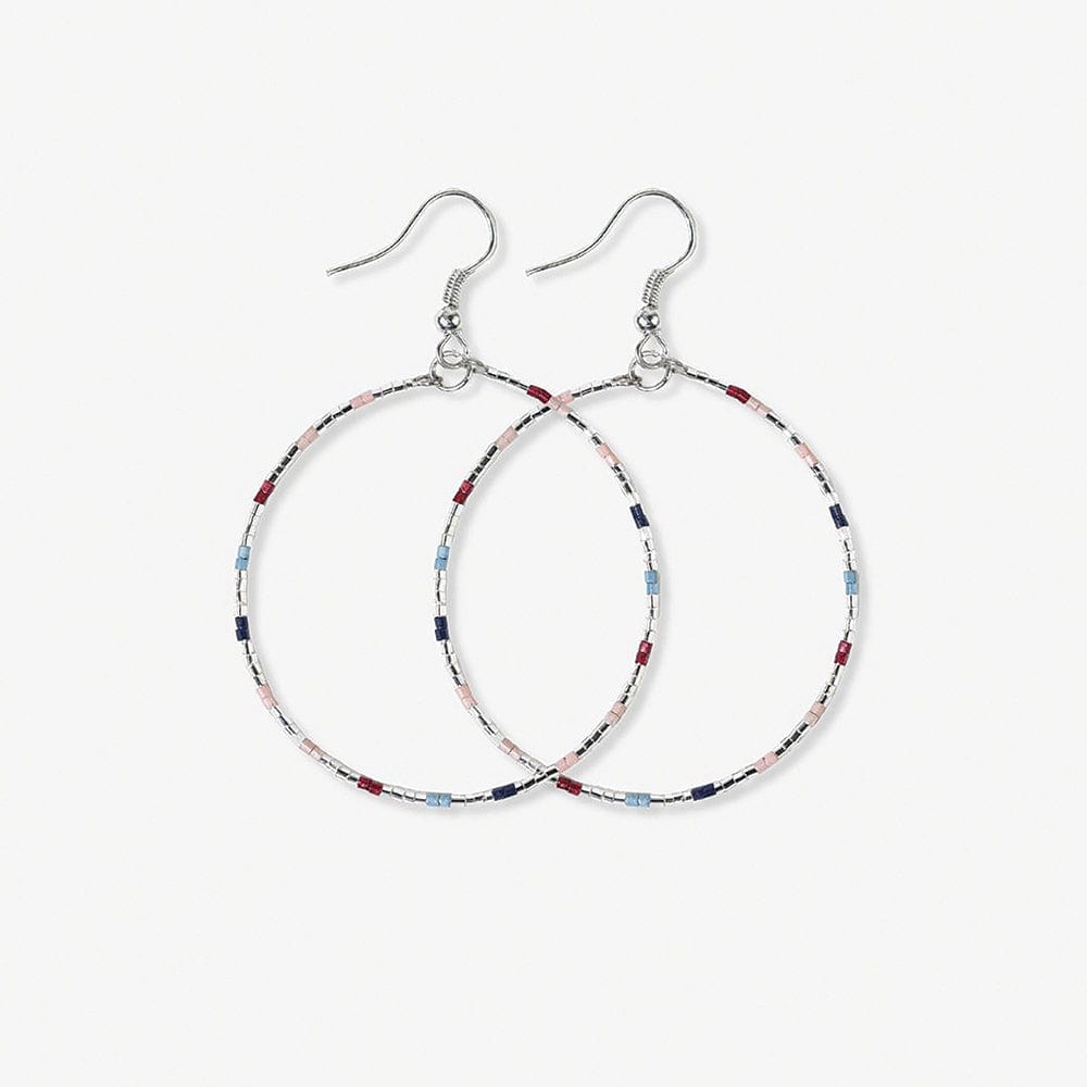 Kelly Checkered Beaded Hoop Earrings Copenhagen Wholesale