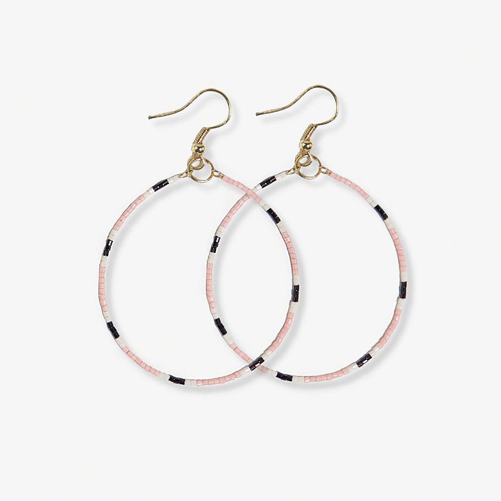 Kelly Dot Beaded Hoop Earrings Blush Wholesale